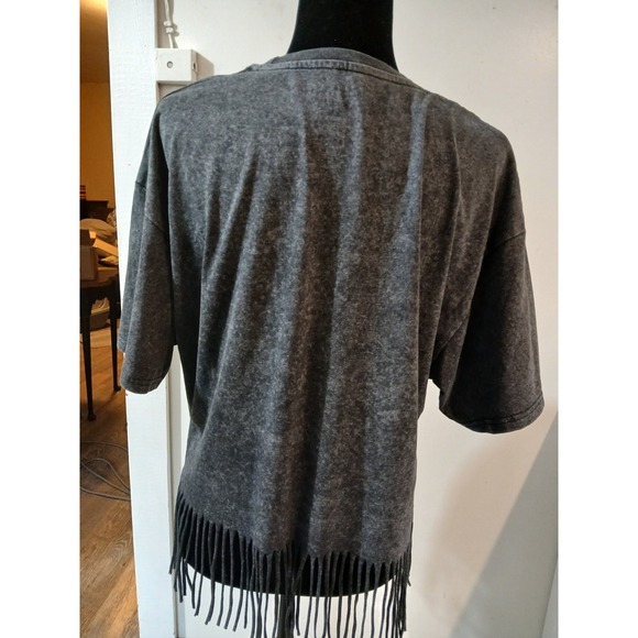 Pink Floyd The Dark Side of the Moon Graphic T Shirt Fringe Hem Women's L - Picture 2 of 5